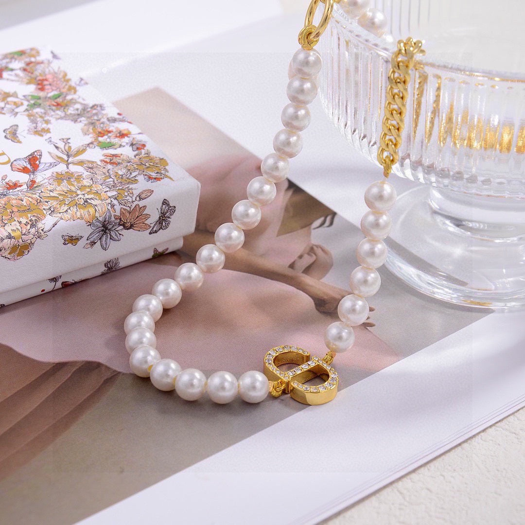 Dior Half-Pearl-Look CD Necklace - product image 5