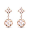 Louis Vuitton Rose Gold-Tone Gold-Tone Clover LV Letter Stud Earrings - album image 1