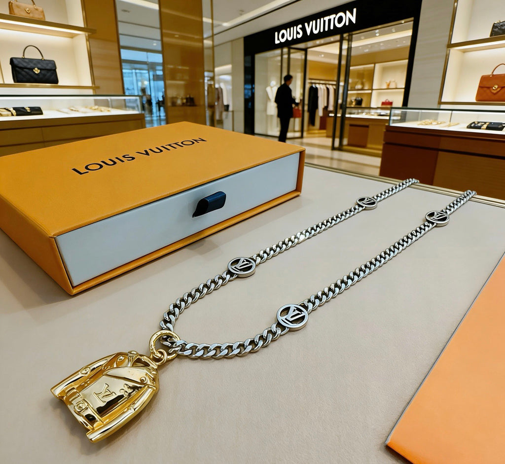 Louis Vuitton Silver-Tone Antiqued Chain Necklace - album image 2