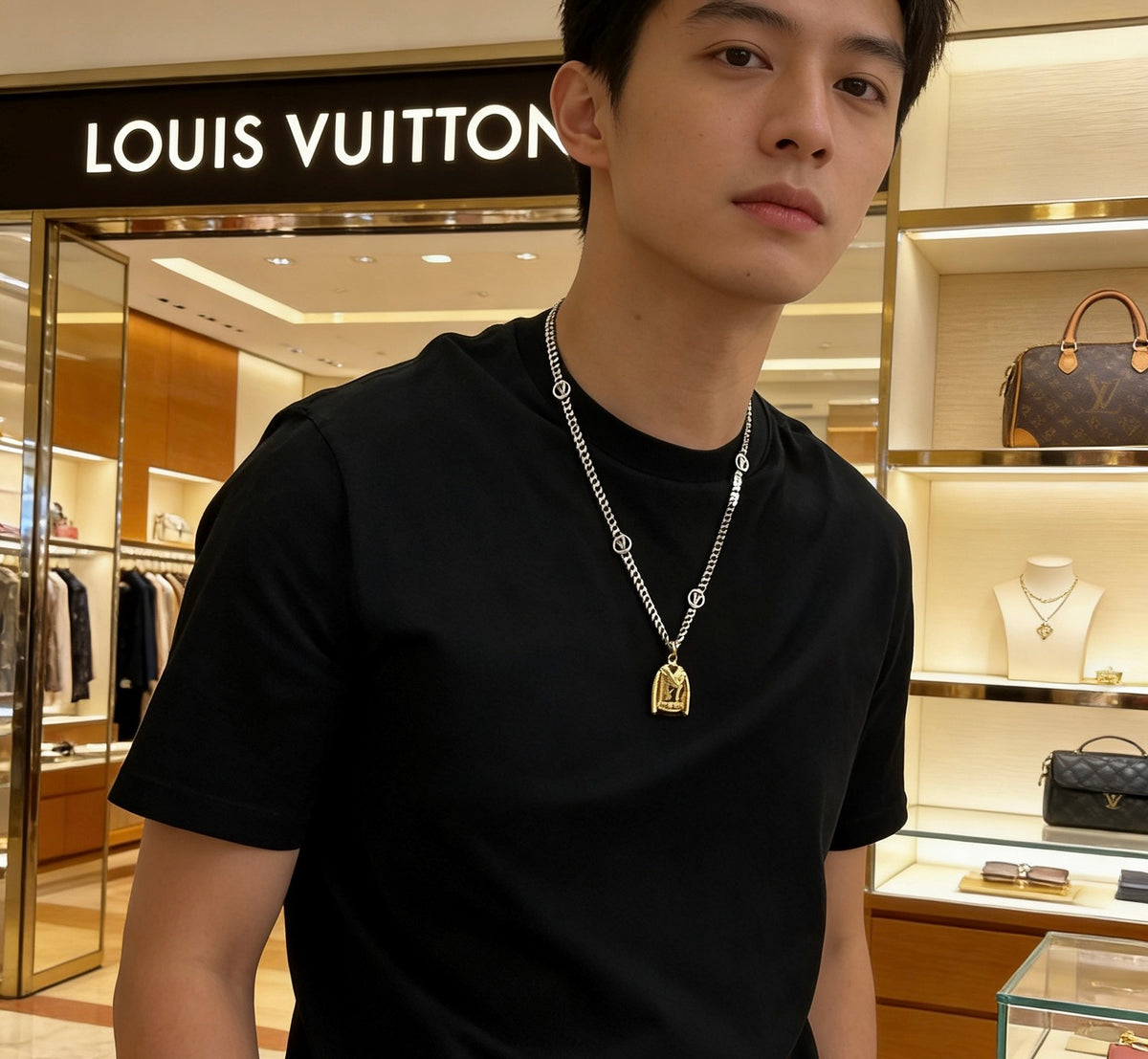 Louis Vuitton Silver-Tone Antiqued Chain Necklace - album image 6