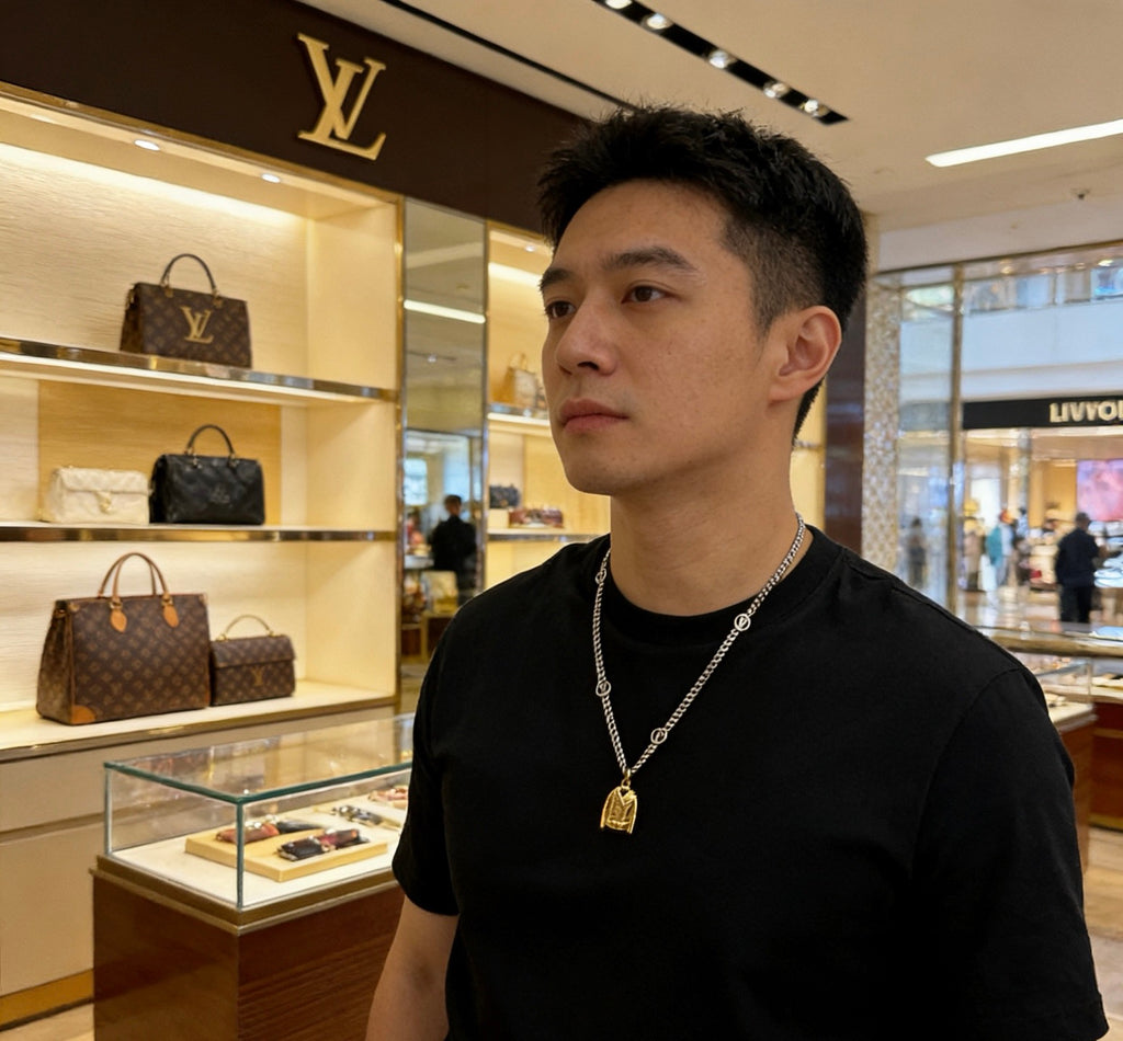 Louis Vuitton Silver-Tone Antiqued Chain Necklace - album image 4