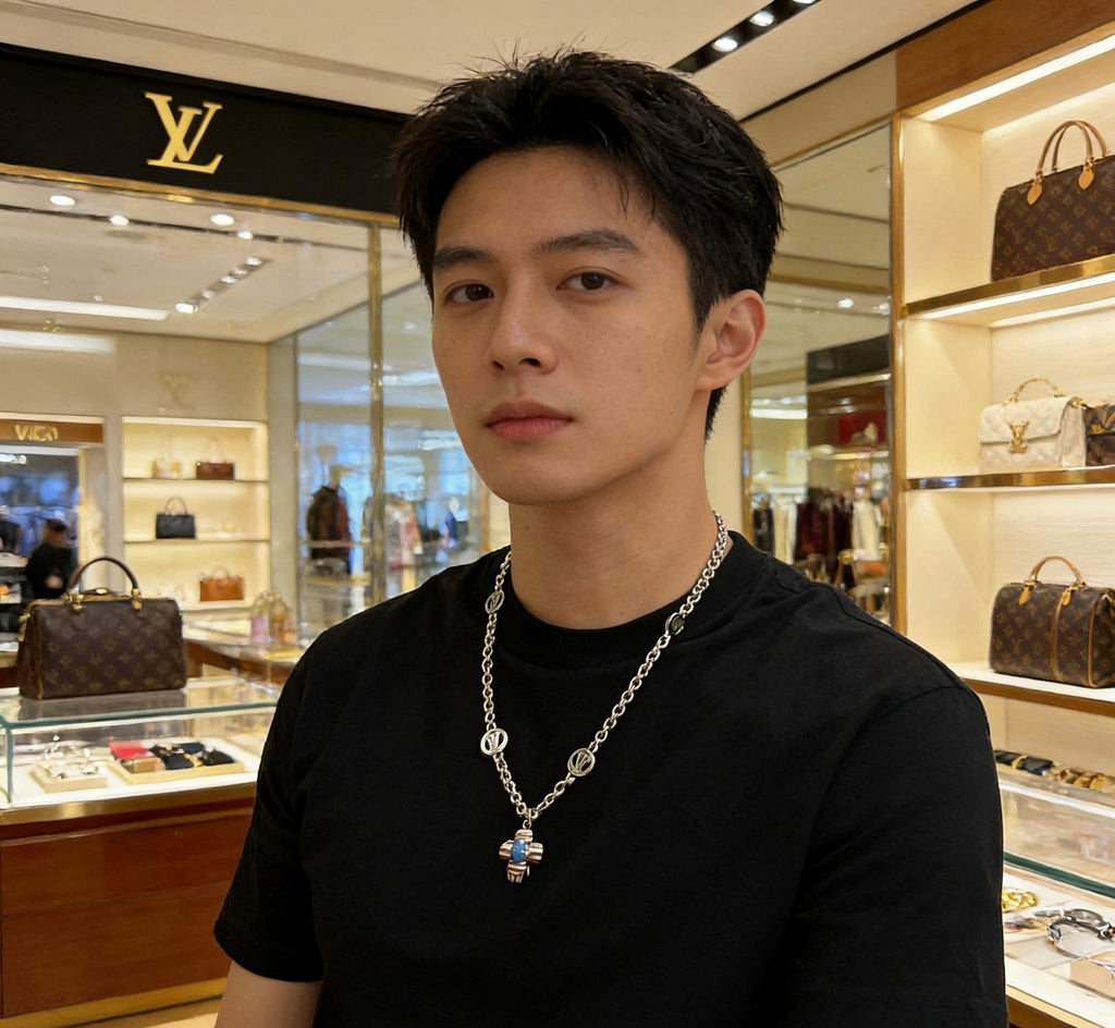 Louis Vuitton Silver-Tone Antiqued Chain Necklace - album image 6