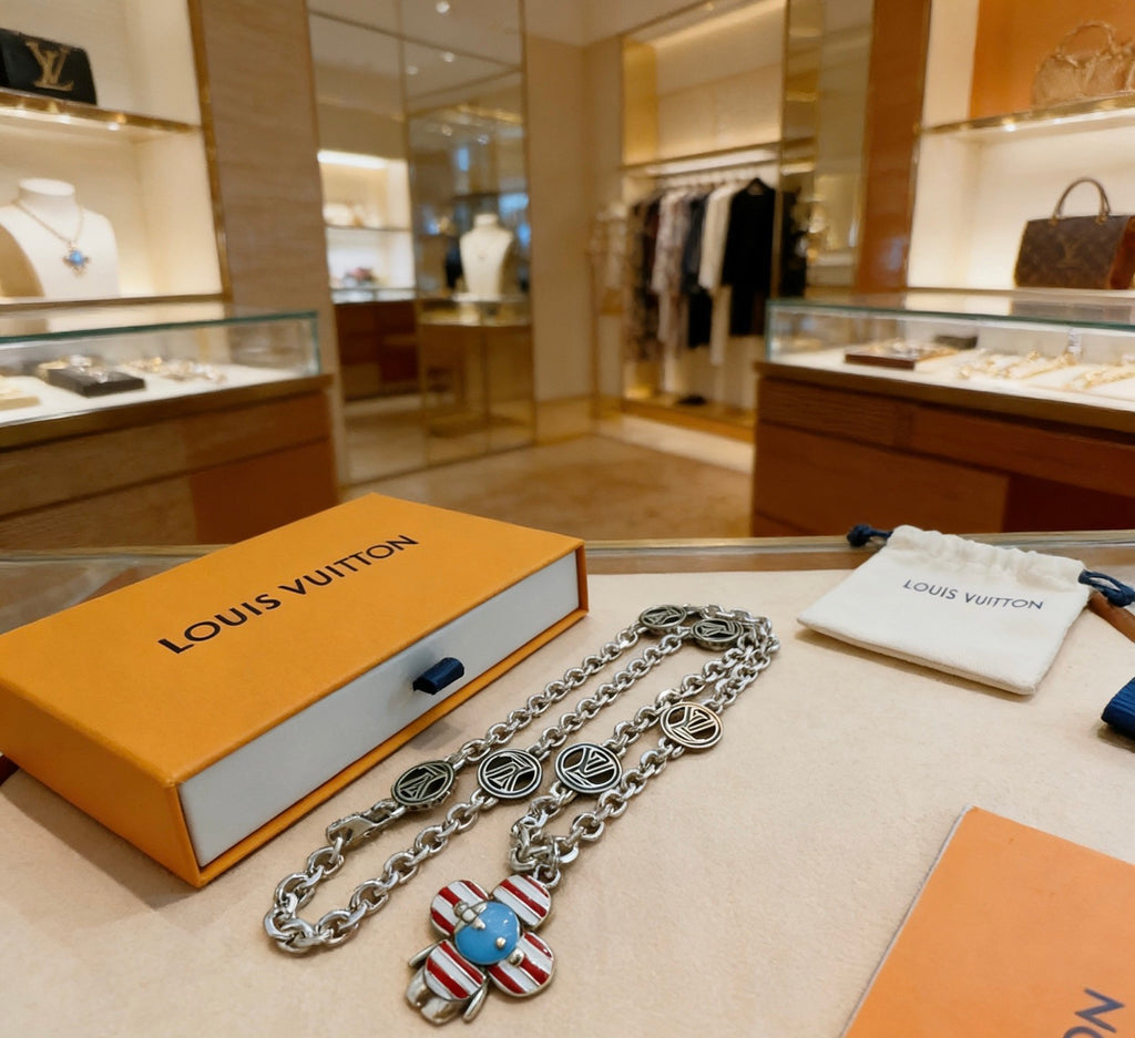 Louis Vuitton Silver-Tone Antiqued Chain Necklace - album image 3