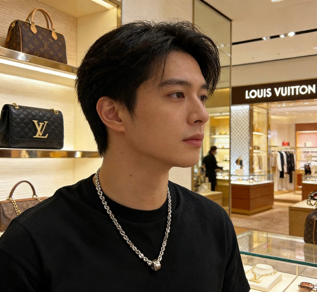 Louis Vuitton Silver-Tone Antiqued Chain Necklace - album image 5