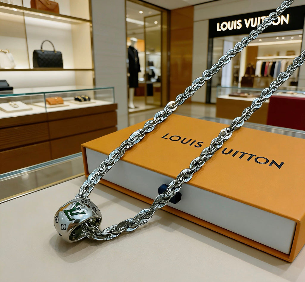 Louis Vuitton Silver-Tone Antiqued Chain Necklace - album image 1