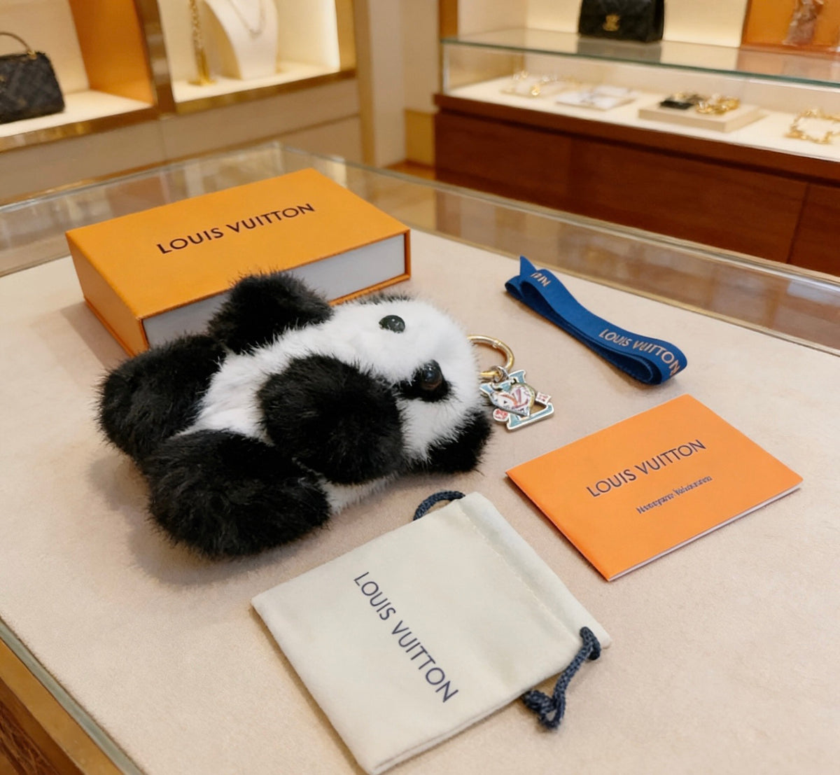 Louis Vuitton Black and White Plush Panda Keychain - album image 1