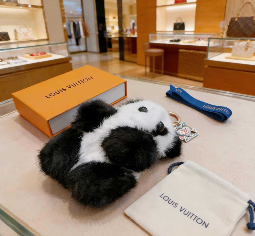 Louis Vuitton Black and White Plush Panda Keychain - album image 4
