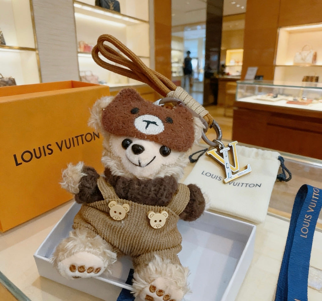 Louis Vuitton Brown Plush Character Keychain with Cap - album image 3