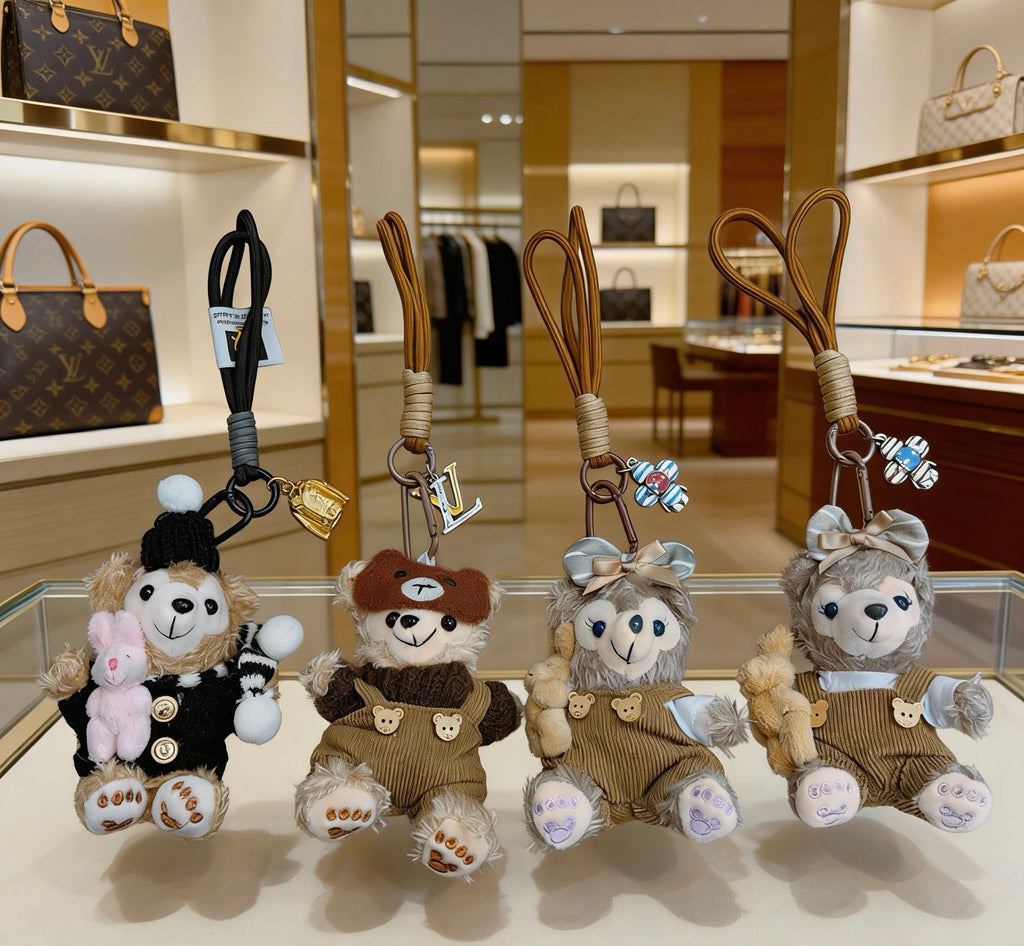 Louis Vuitton Brown Plush Character Keychain with Cap - album image 4