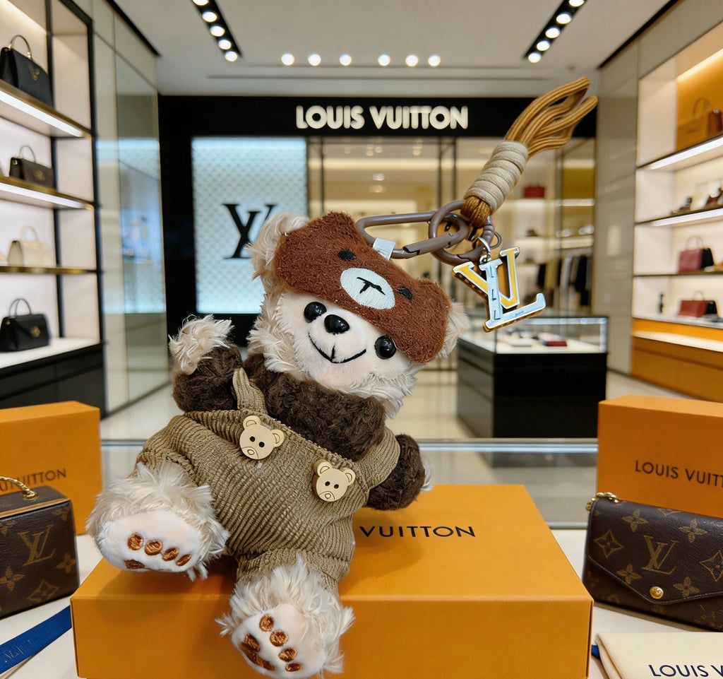 Louis Vuitton Brown Plush Character Keychain with Cap - album image 1