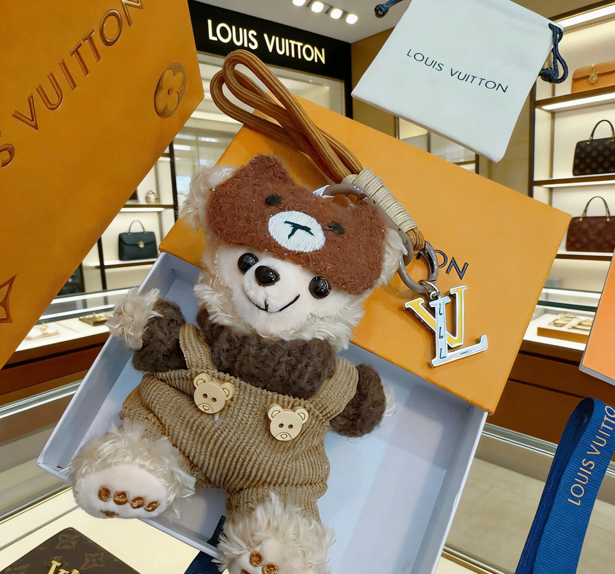 Louis Vuitton Brown Plush Character Keychain with Cap - album image 6
