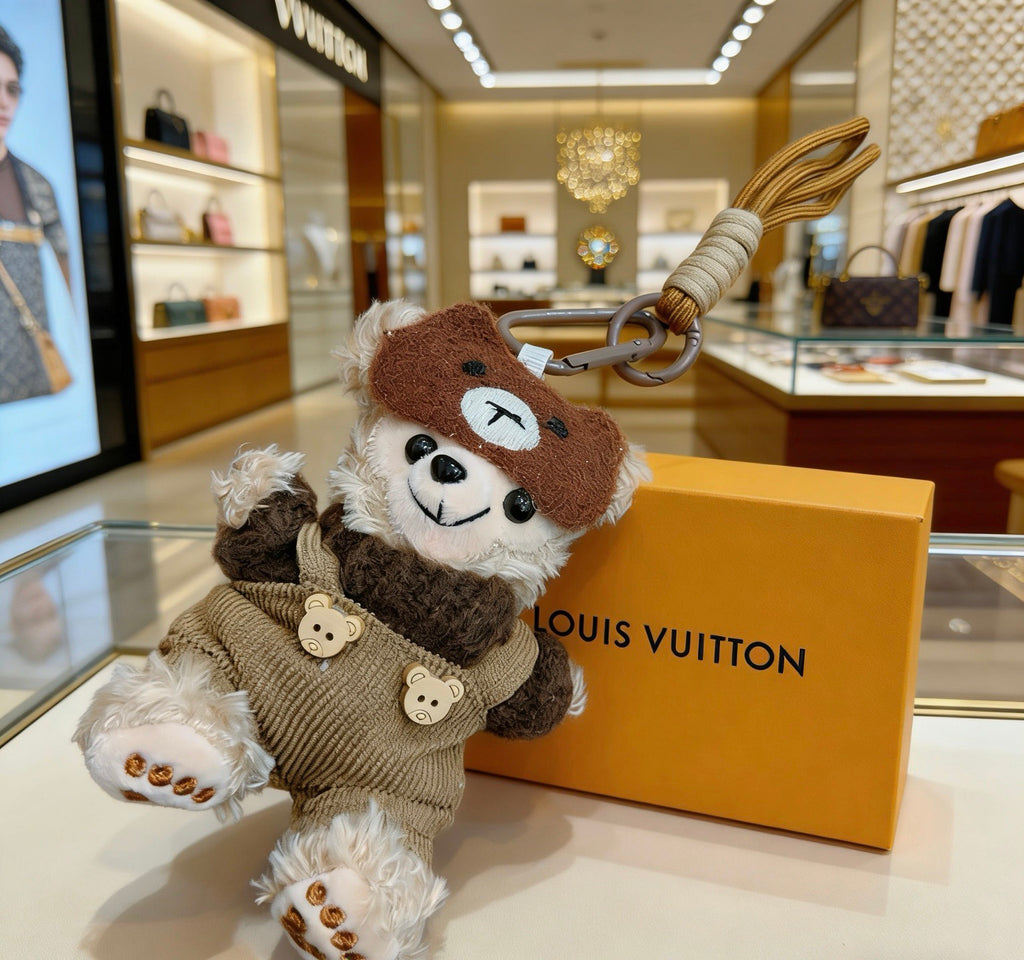 Louis Vuitton Brown Plush Character Keychain with Cap - album image 5