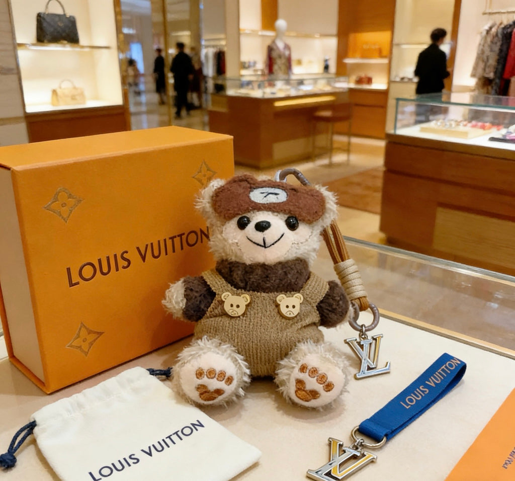 Louis Vuitton Brown Plush Character Keychain with Cap - album image 2
