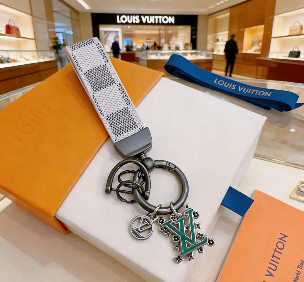 Louis Vuitton Gray Strap Keychain with Monogram Pendants - album image 2