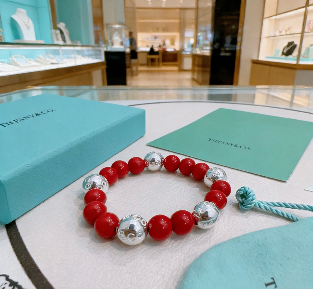 Tiffany & Co. Red Bead Contrast Charm Bracelet - album image 5