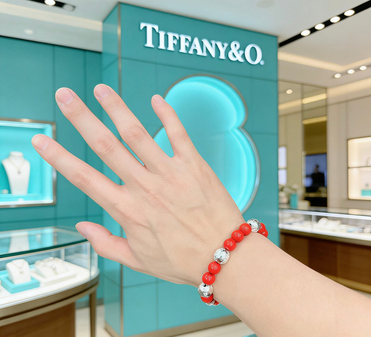 Tiffany & Co. Red Bead Contrast Charm Bracelet - album image 9