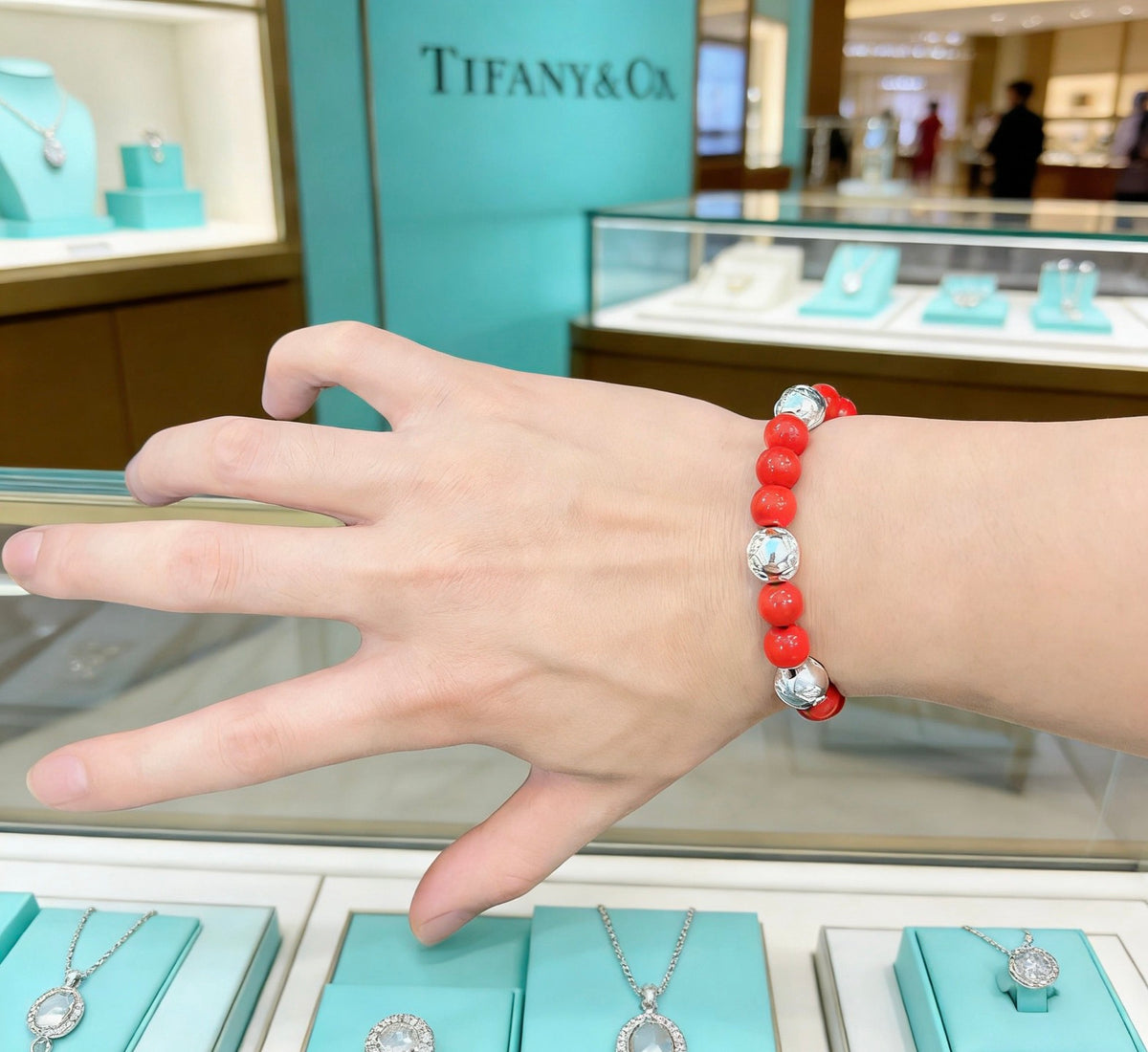 Tiffany & Co. Red Bead Contrast Charm Bracelet - album image 7