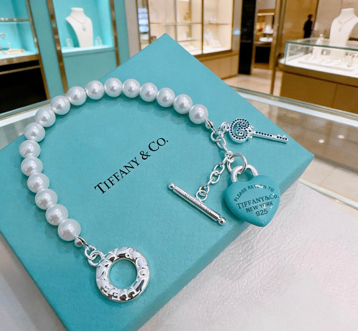 Tiffany & Co. Blue Heart Ring Toggle Bracelet - album image 8