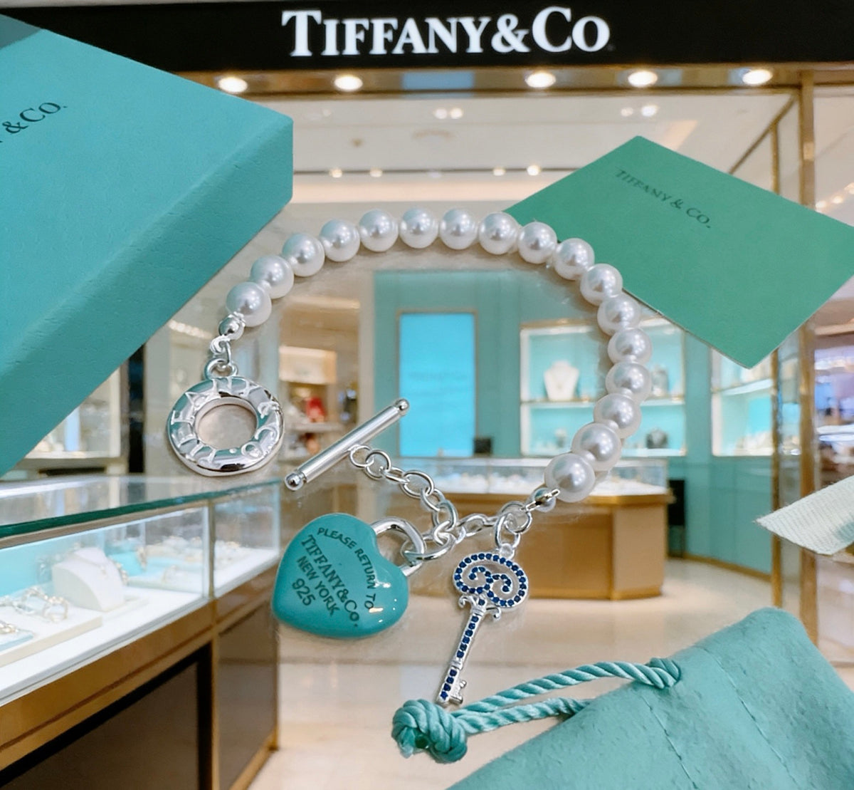 Tiffany & Co. Blue Heart Ring Toggle Bracelet - album image 2