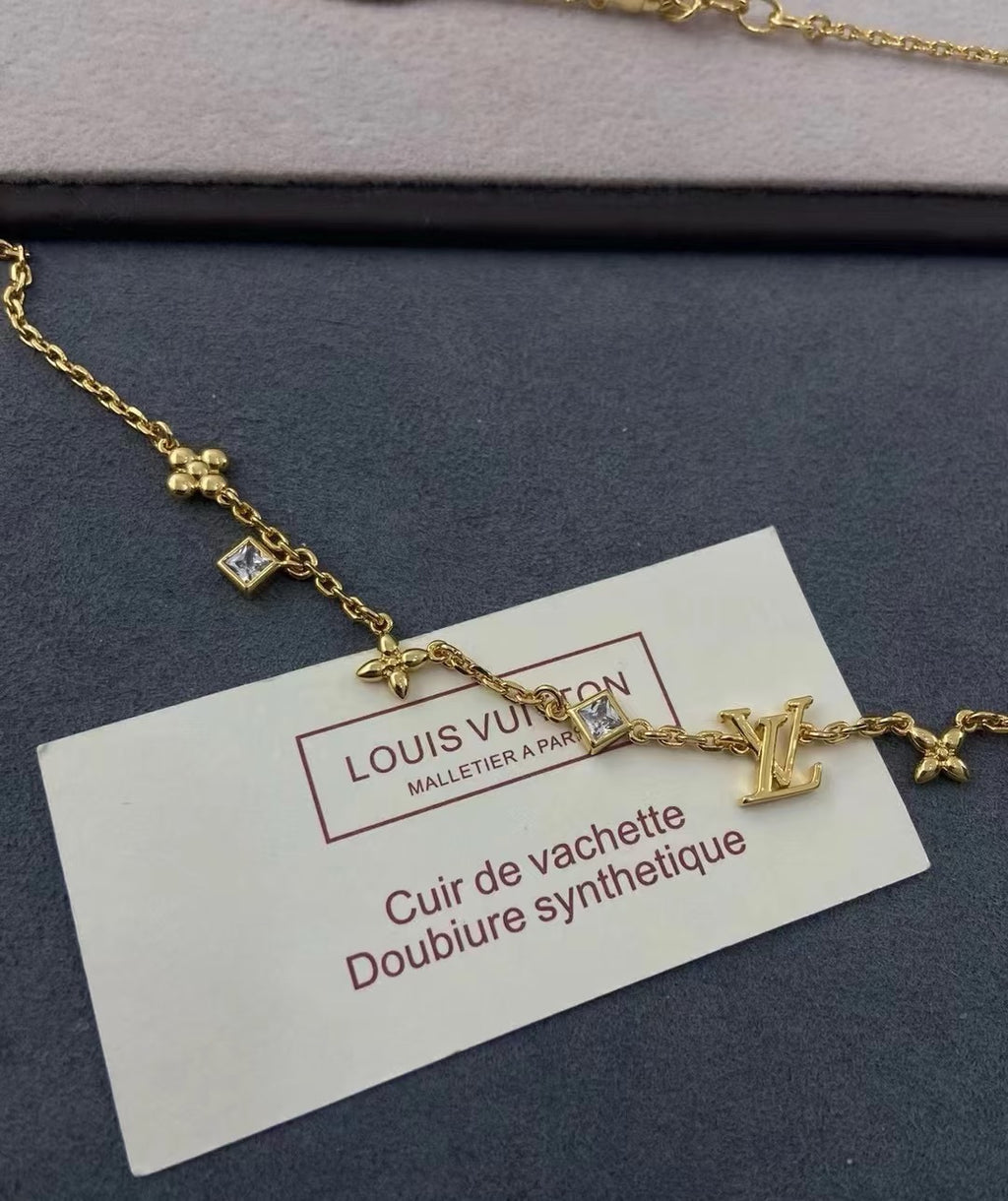 Louis Vuitton Iconic Flower Monogram LV Letter Crystal Accent Bracelet - album image 3