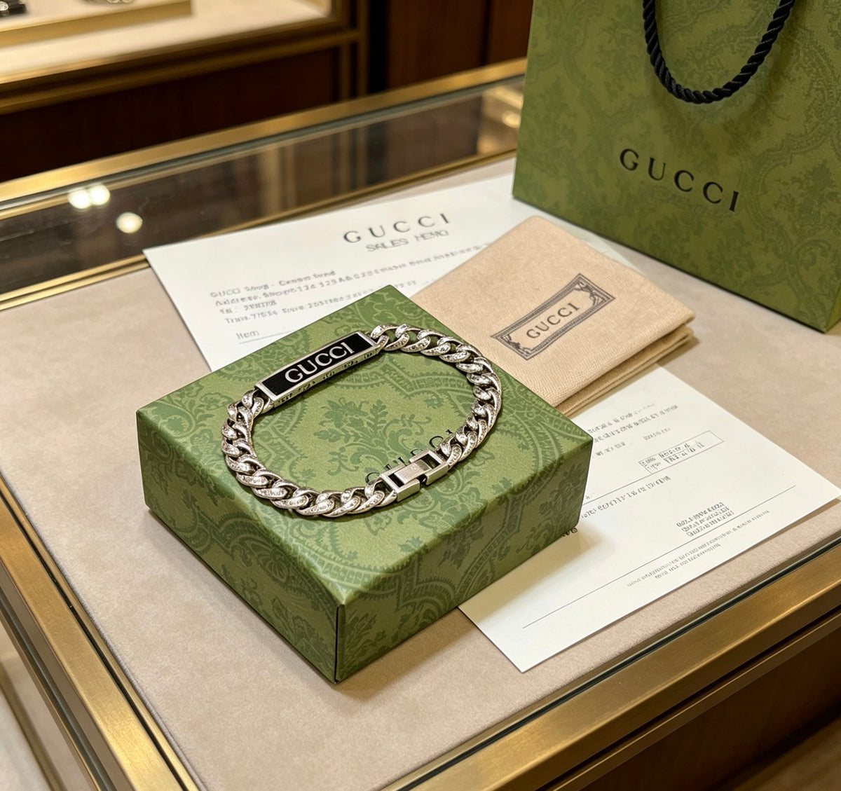 Gucci Silver-Tone GUCCI Plaque Chain Bracelet - album image 4