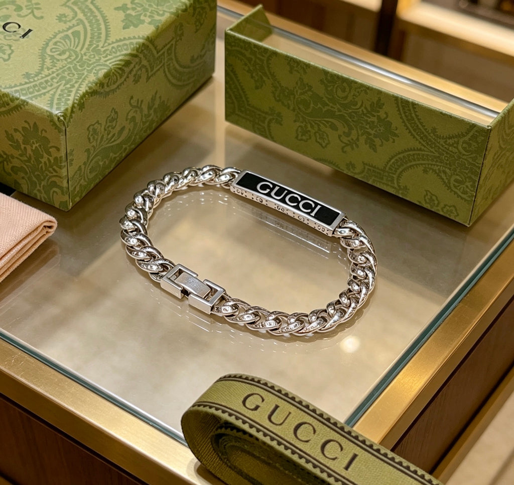 Gucci Silver-Tone GUCCI Plaque Chain Bracelet - album image 9
