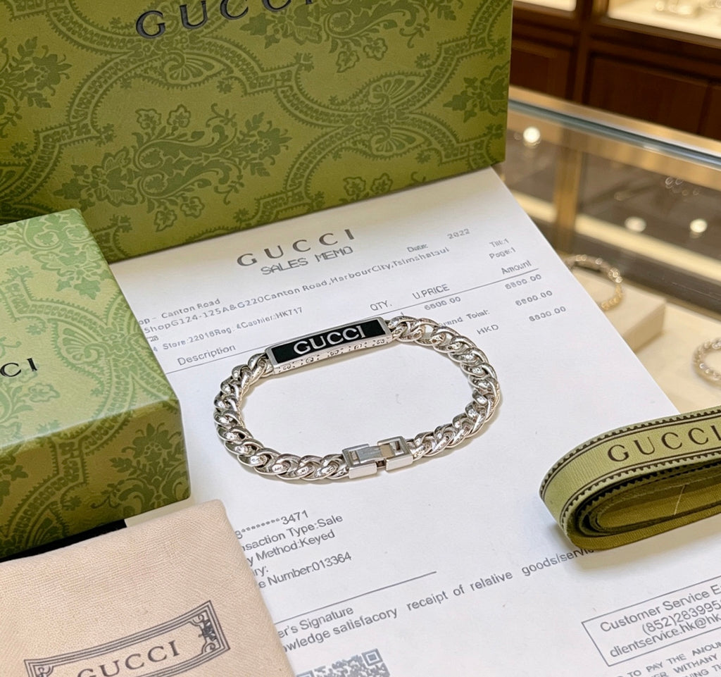 Gucci Silver-Tone GUCCI Plaque Chain Bracelet - album image 7