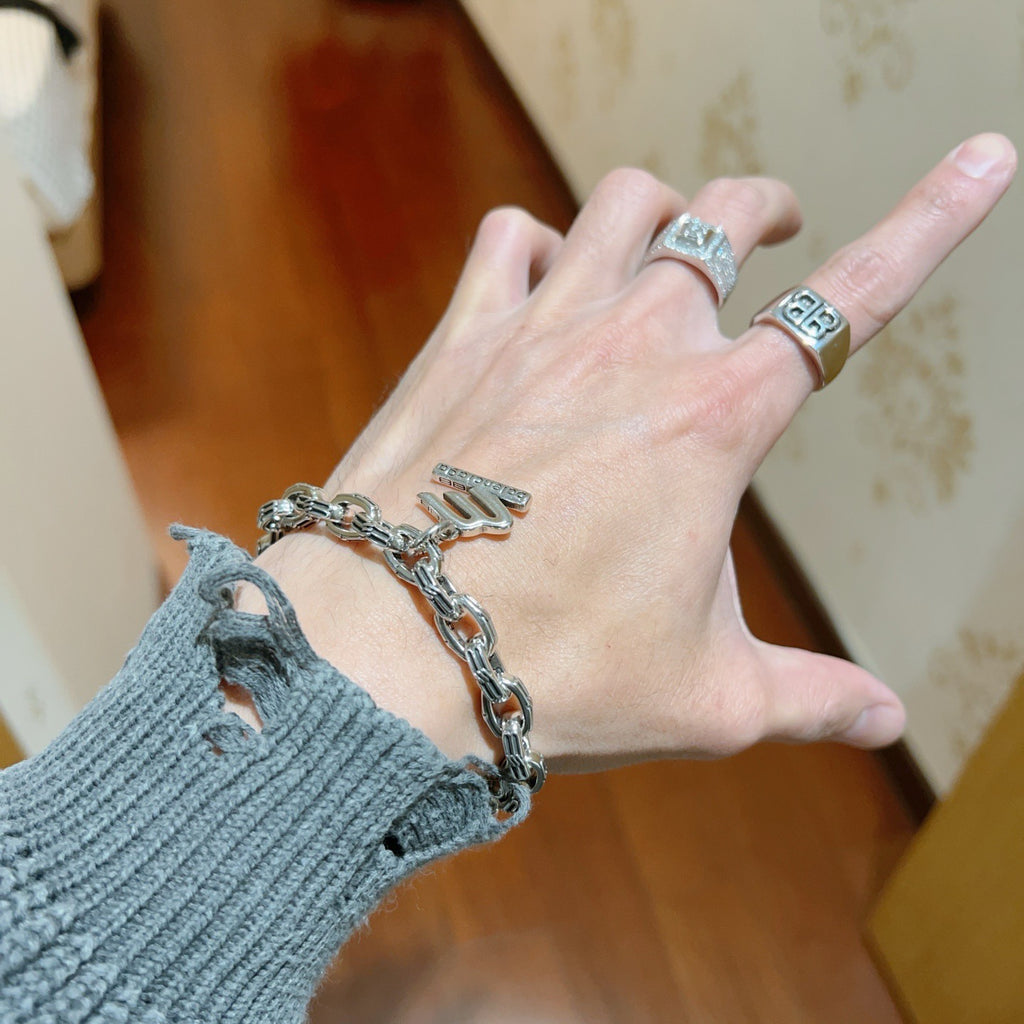 Balenciaga Silver-Tone Sneaker Charm Chain Bracelet - album image 6