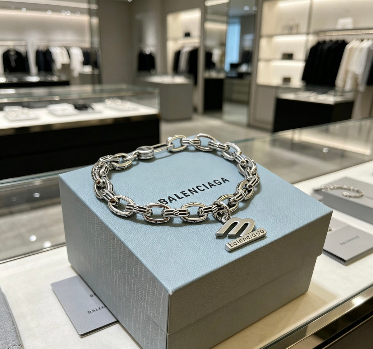 Balenciaga Silver-Tone Sneaker Charm Chain Bracelet - album image 5