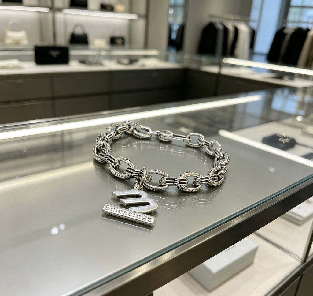 Balenciaga Silver-Tone Sneaker Charm Chain Bracelet - album image 4