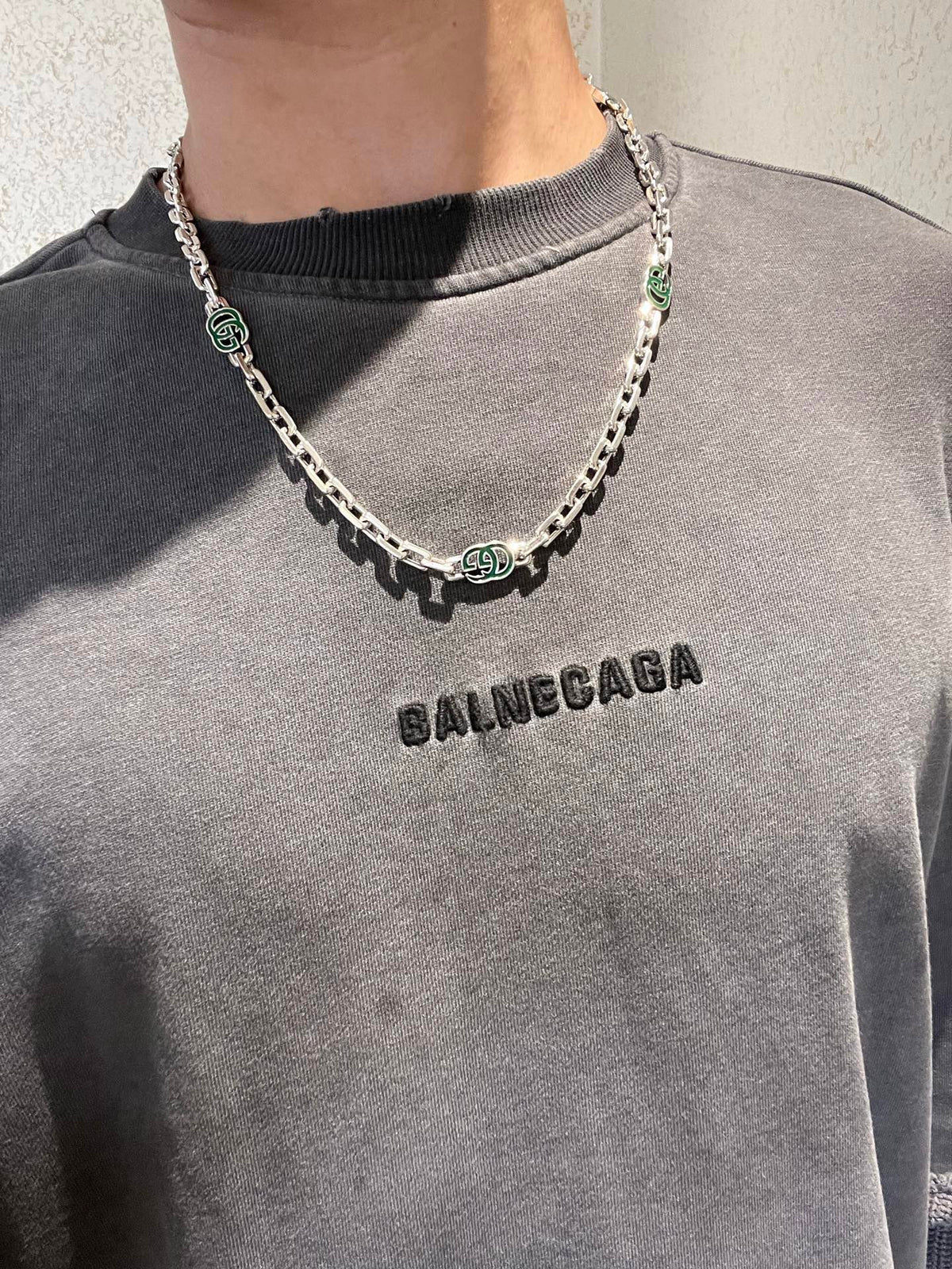 Gucci Anger Forest Interlocking G Antiqued Chain Necklace - album image 3