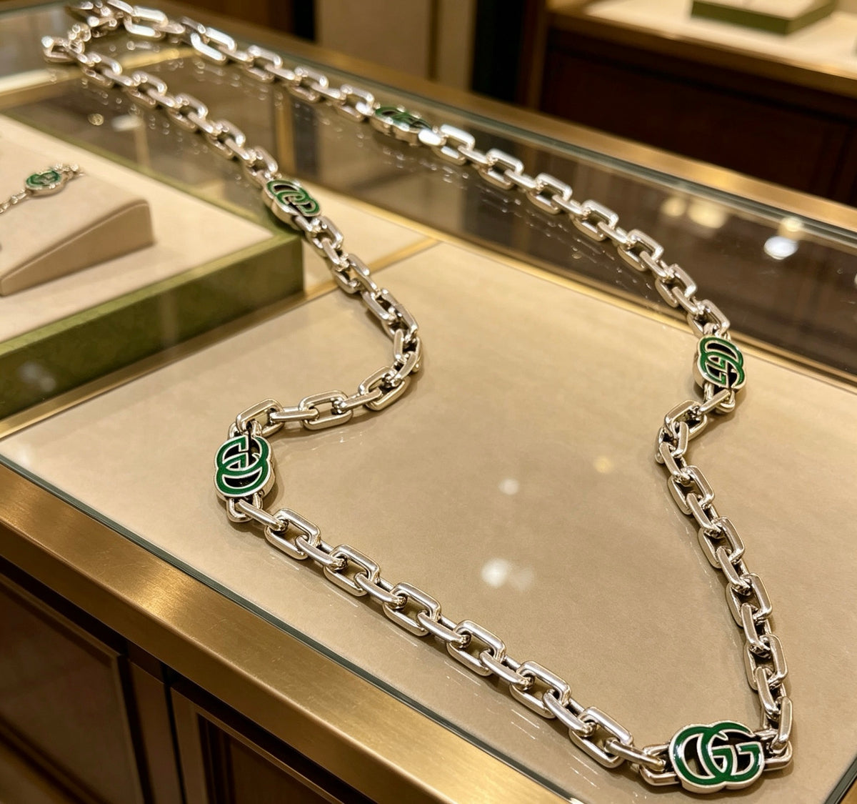 Gucci Anger Forest Interlocking G Antiqued Chain Necklace - album image 4