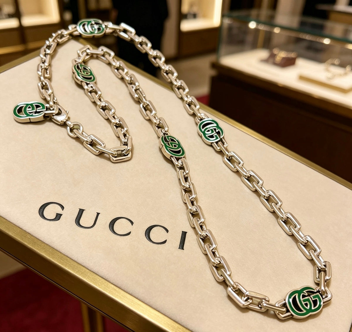 Gucci Anger Forest Interlocking G Antiqued Chain Necklace - album image 1