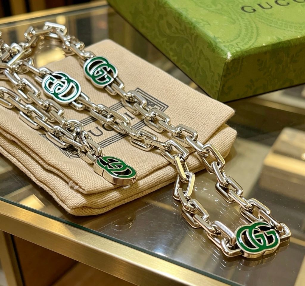 Gucci Anger Forest Interlocking G Antiqued Chain Necklace - album image 5
