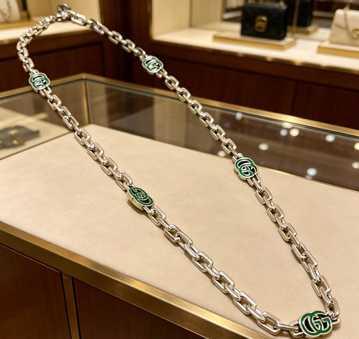 Gucci Anger Forest Interlocking G Antiqued Chain Necklace - album image 2