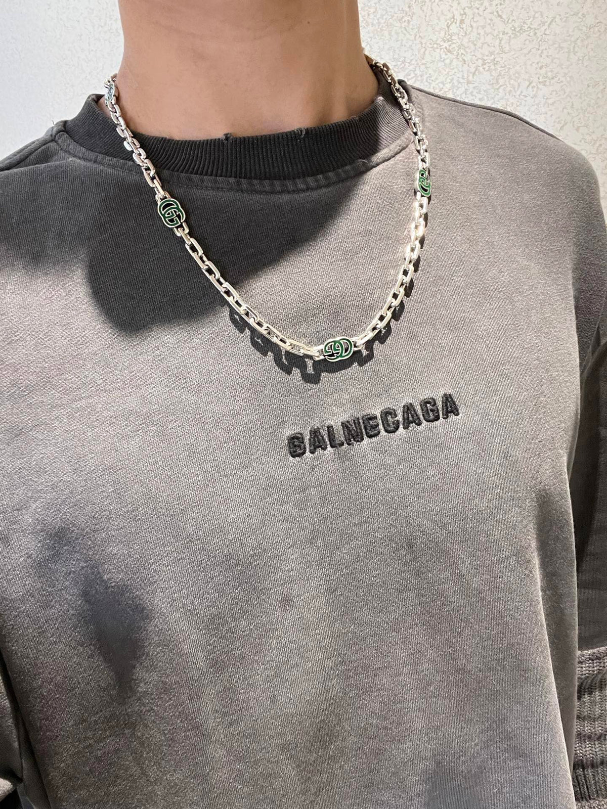 Gucci Anger Forest Interlocking G Antiqued Chain Necklace - album image 6