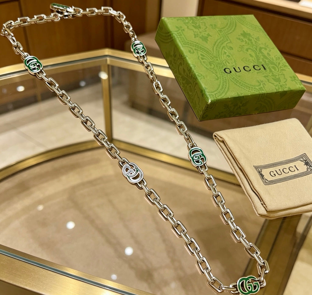 Gucci Anger Forest Interlocking G Antiqued Chain Necklace - album image 8