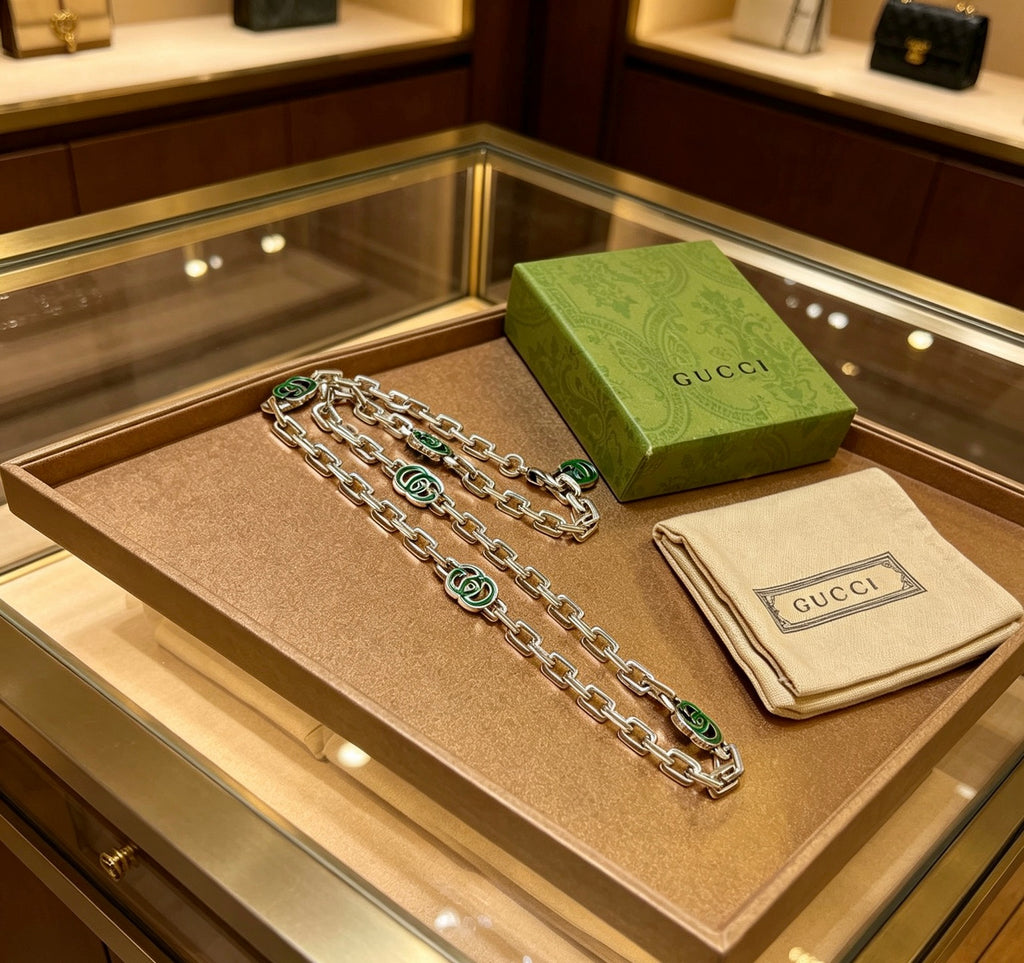 Gucci Anger Forest Interlocking G Antiqued Chain Necklace - album image 7