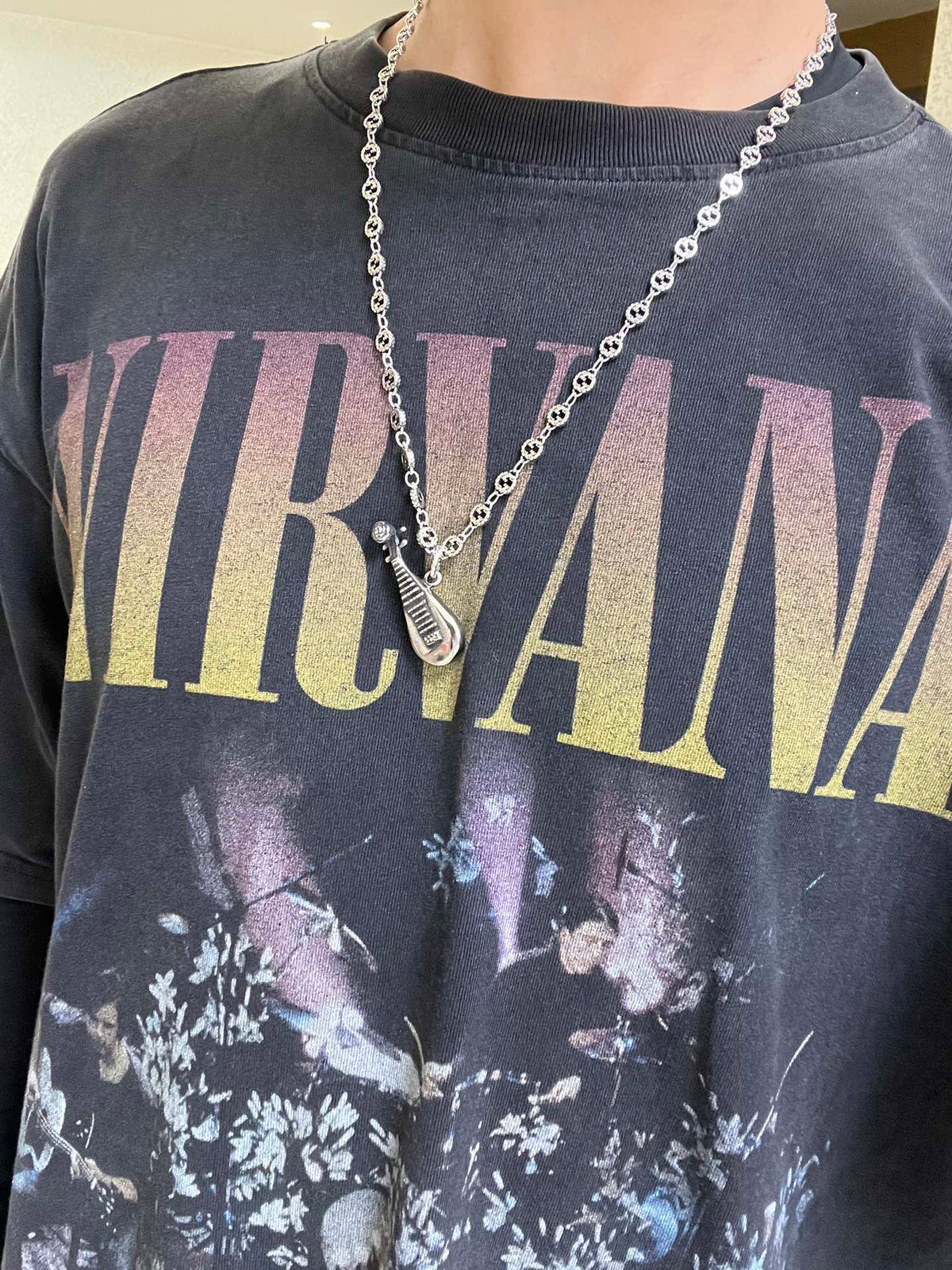 Gucci Anger Forest Interlocking G Guitar Antiqued Chain Necklace - album image 9