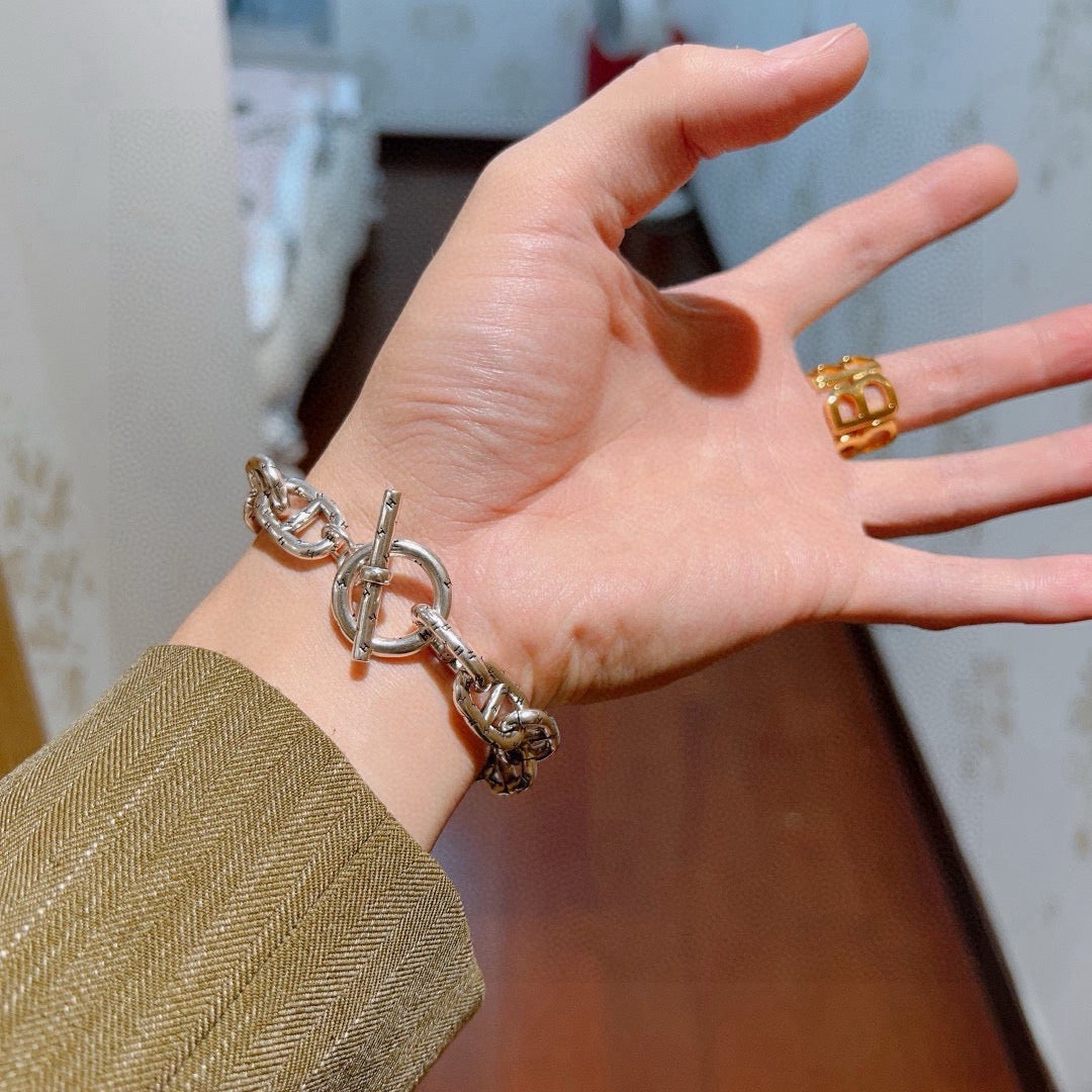 Hermès Silver-Tone Large Anchor-Link Bracelet - album image 4
