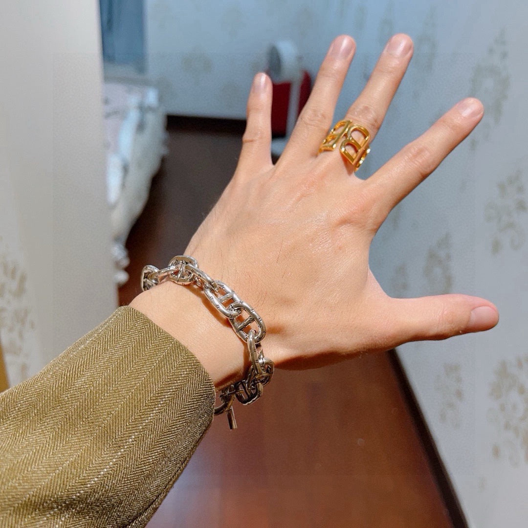 Hermès Silver-Tone Large Anchor-Link Bracelet - album image 3