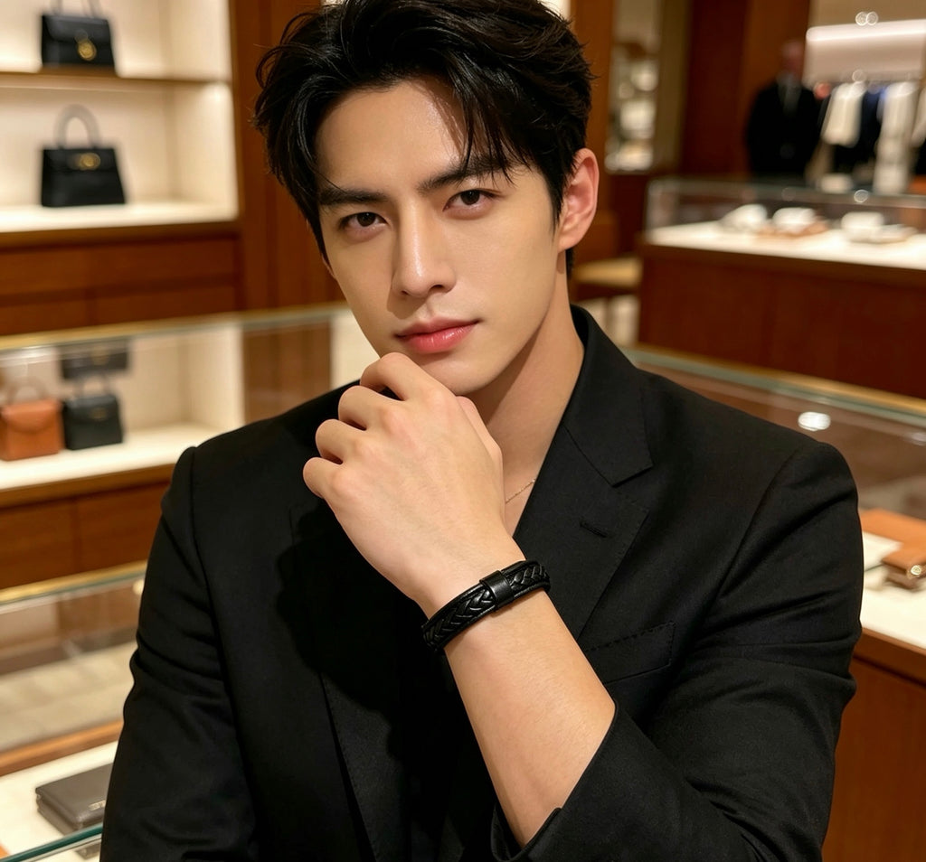Hermès Black Braided Leather Bracelet - album image 3