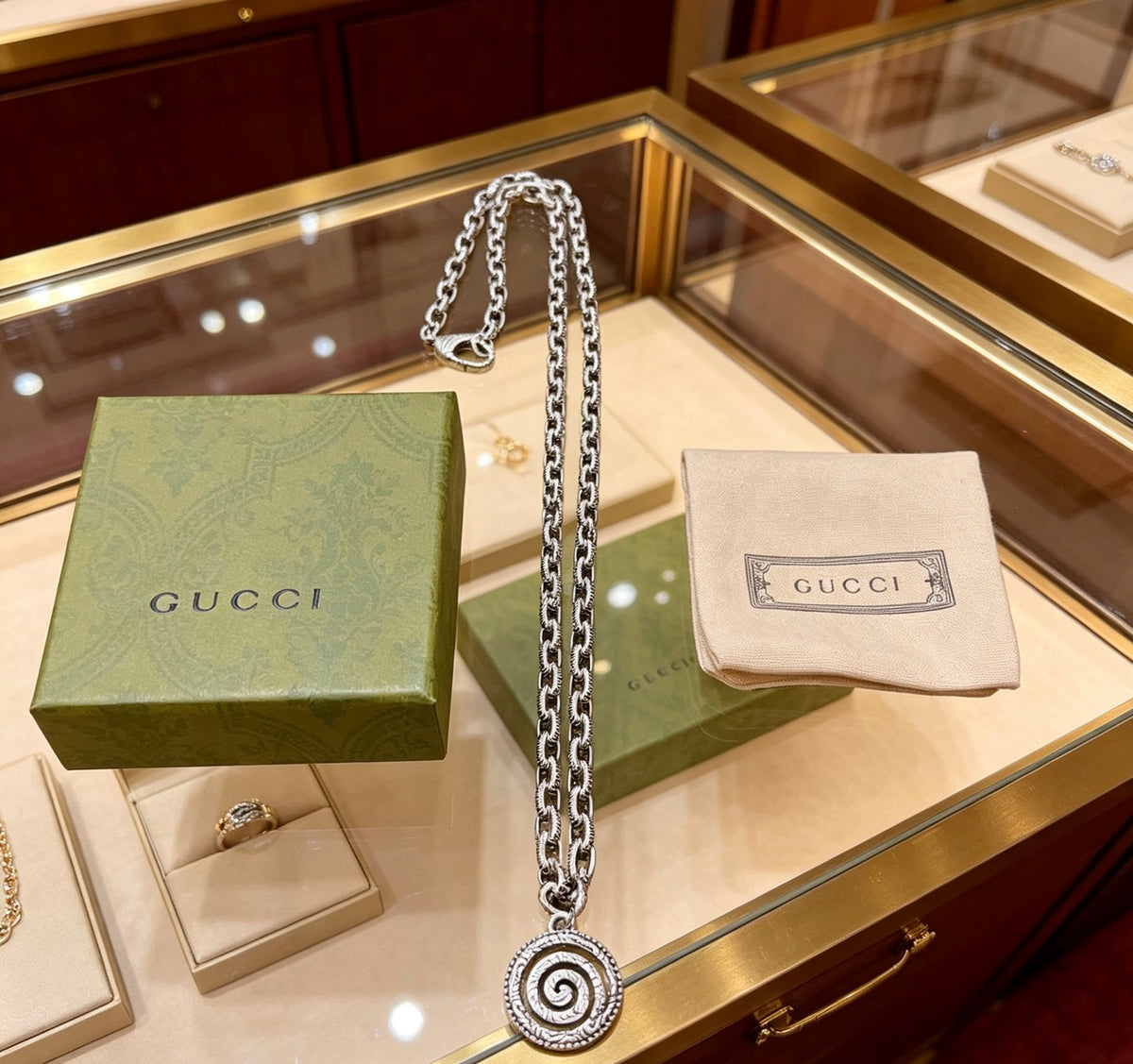 Gucci Anger Forest Interlocking G Antiqued Chain Necklace - album image 1