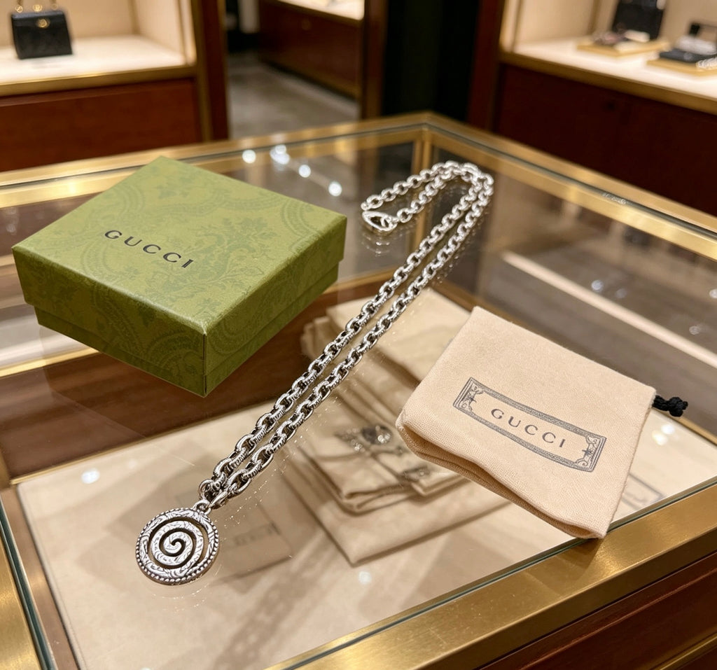 Gucci Anger Forest Interlocking G Antiqued Chain Necklace - album image 8
