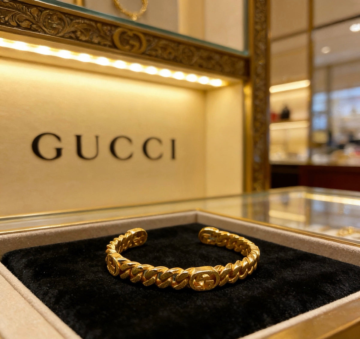 Gucci Anger Forest Interlocking G Rose Rose Gold-Tone Antiqued Bangle - album image 8