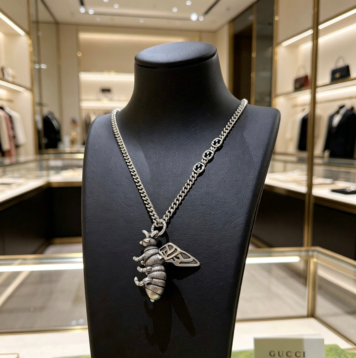 Gucci Anger Forest Interlocking G Antiqued Chain Necklace - album image 4