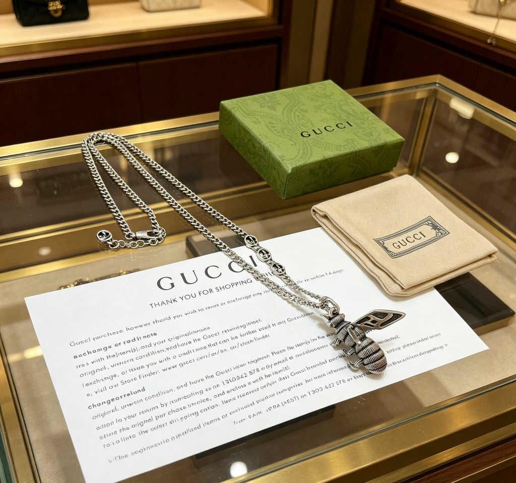 Gucci Anger Forest Interlocking G Antiqued Chain Necklace - album image 7