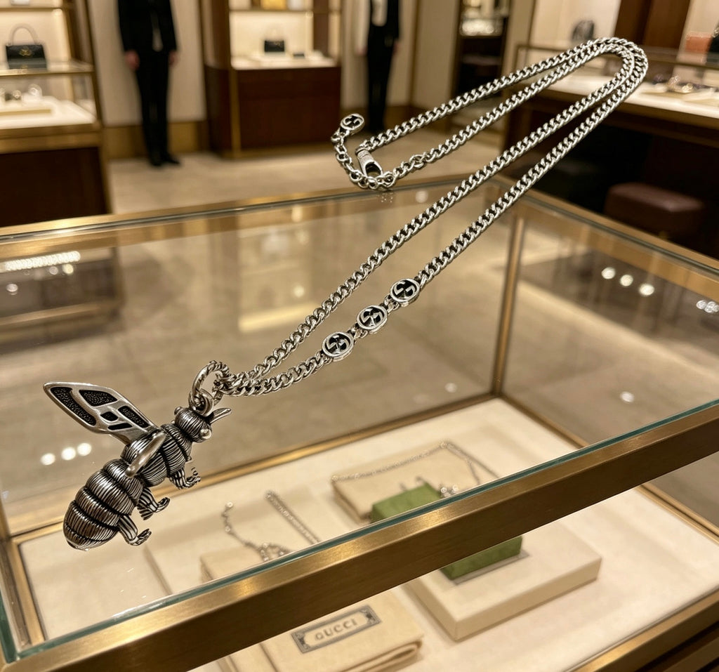 Gucci Anger Forest Interlocking G Antiqued Chain Necklace - album image 8