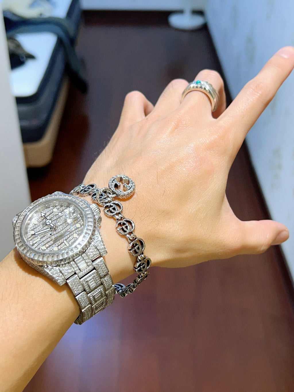 Gucci Silver-Tone GG Link Bracelet with G Charm - album image 7