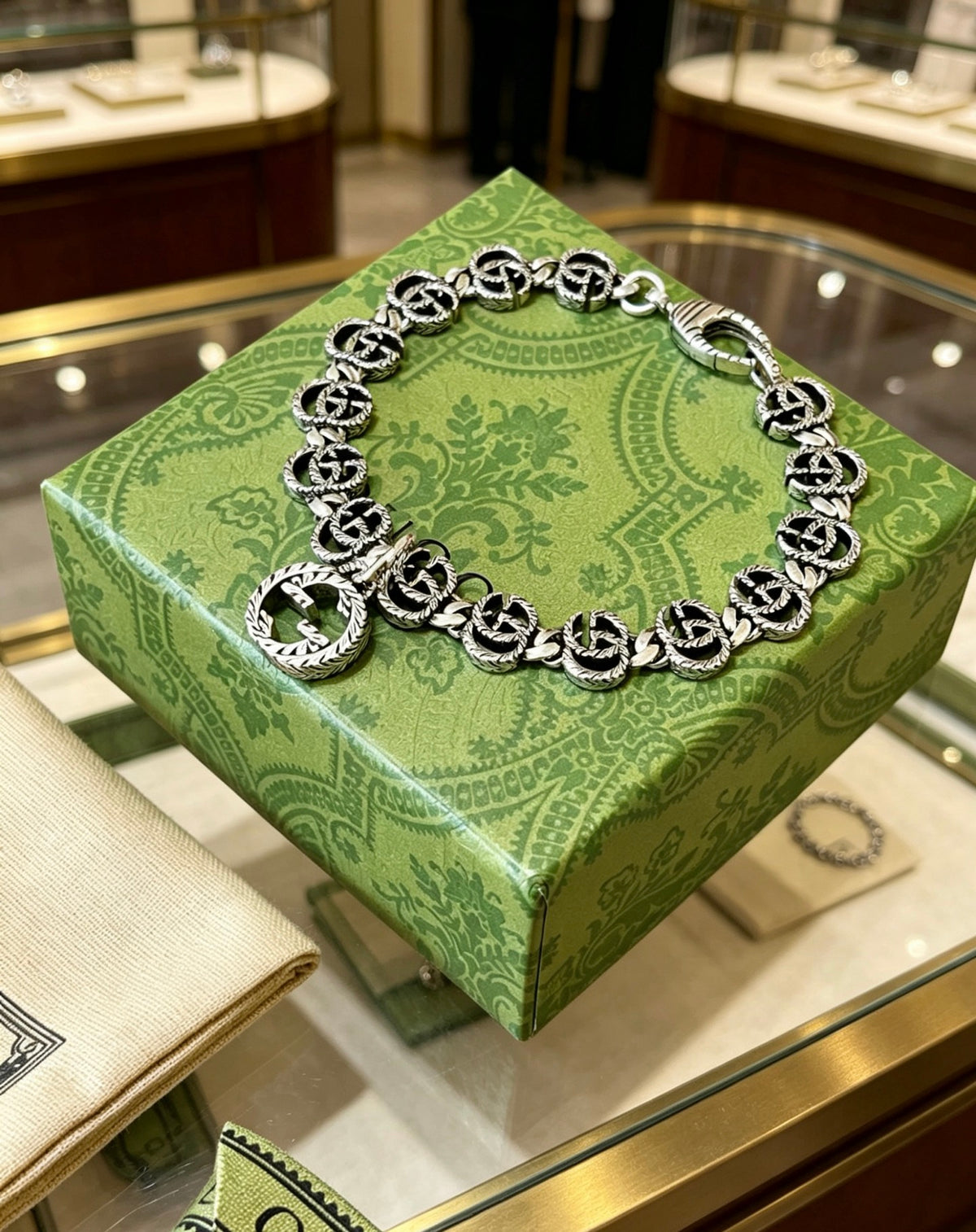 Gucci Silver-Tone GG Link Bracelet with G Charm - album image 6